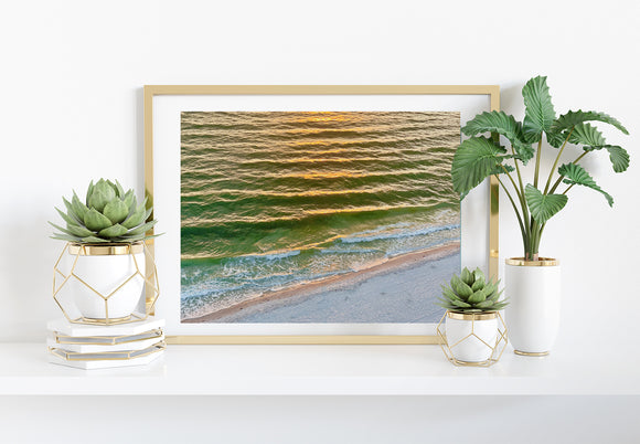 pink and green ocean print, ocean photography, beach photography