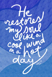 Bright Blue Cool Wind Hot Day Print