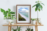 ocean print, pink and green ocean photography, beach art,